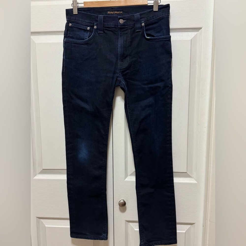 Nudie Thin Finn Dry Navy Crystal Jeans